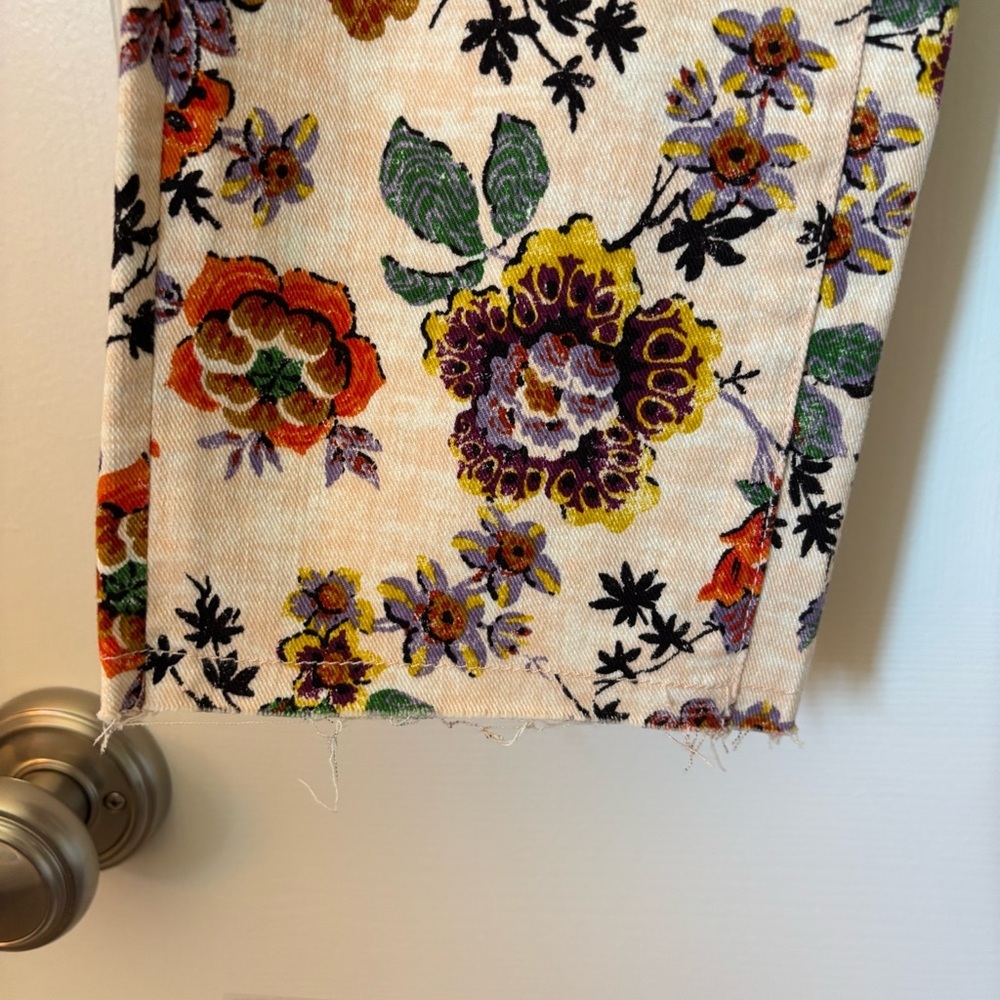 Anthropologie Pilcro The Cigarette Slim Straight Floral Jeans size 28 Boho Fall - Picture 6 of 11